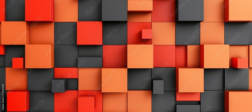Aufkleber dynamic 3d abstract business backdrop in bold red and black for modern designs and presentations.