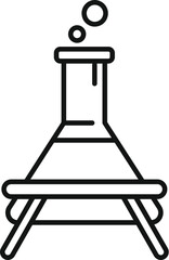 Boiling burning flask icon outline vector. Study tube quality. Solitary discovery