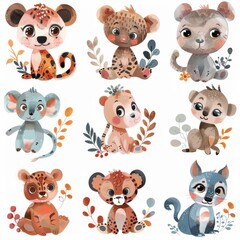 Animated Safari Animals Set