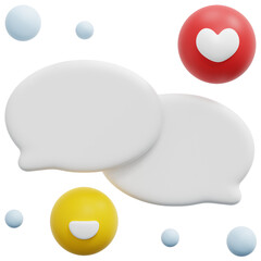 speech bubble 3d render icon illustration