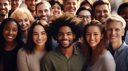 Multi-ethnic large group of people