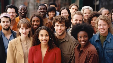 Multi-ethnic large group of people