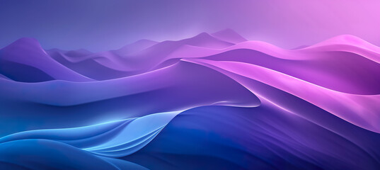 Abstract vibrant 3D purple, blue, and pink swirls, waves and shapes background wallpaper. Expressive artistic texture pattern