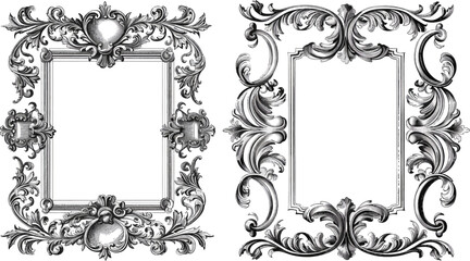 vintage rectangle ornaments and ornate border