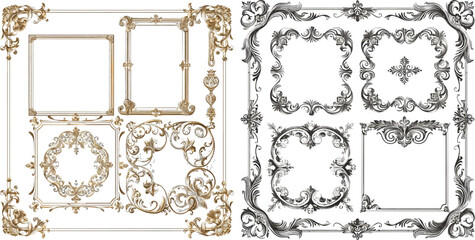 Decorative vintage frames, borders, corners