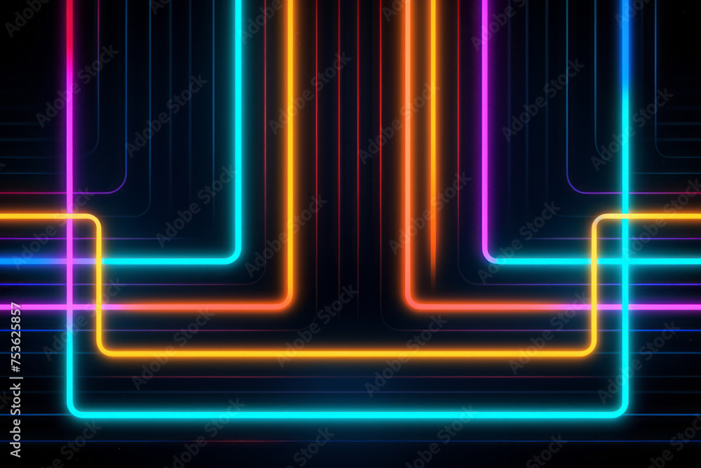 Canvas Prints pink and blue abstract neon lines background or pattern, creative design template