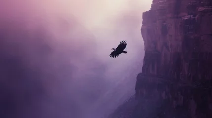 Fototapeten Eagle flying in sky in Grand Canyon. © Joyce