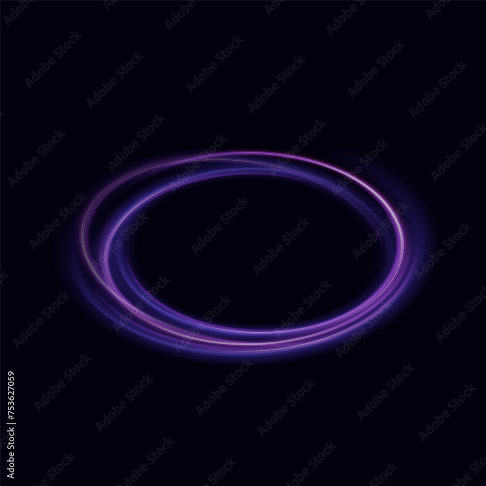 Poster abstract light lines of movement and speed with purple flare sparkles. shine swirl magic line trail.