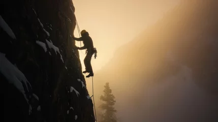 Foto op Plexiglas A rock climber in Grand Canyon. © Joyce