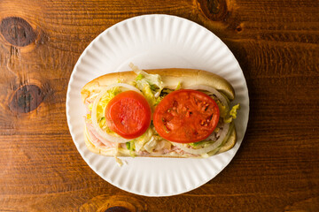 Turkey and cheese sub sandwich