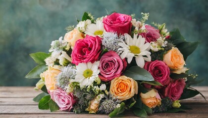 beautiful colorful mixed flower bouquet