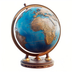3D realistic earth globe planet isolated.