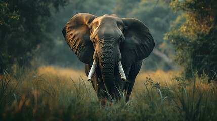a cinematic and Dramatic portrait image for elephant
