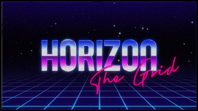 Retro 80s Horizon Grid Title Intro