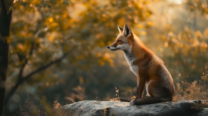 Naklejka na ściany i meble a cinematic and Dramatic portrait image for fox