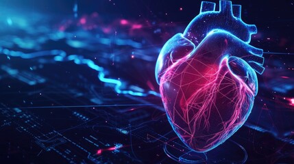 Digital heart - obrazy, fototapety, plakaty