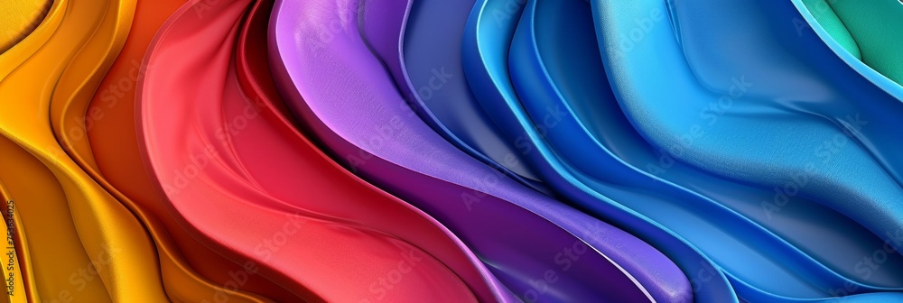 Poster vibrant abstract rainbow wave background for design projects colorful fluid motion waves