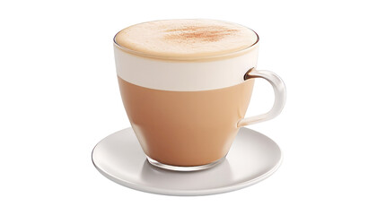 cup of cappuccino isolated on transparent background cutout