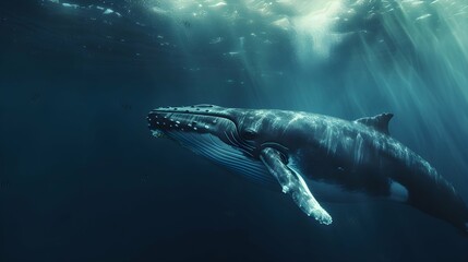 a cinematic and Dramatic portrait image for whale - obrazy, fototapety, plakaty