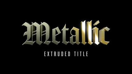 Brushed Metal Extruded 3D Title