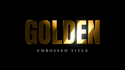 Solid Gold Embossed 3D Title - obrazy, fototapety, plakaty