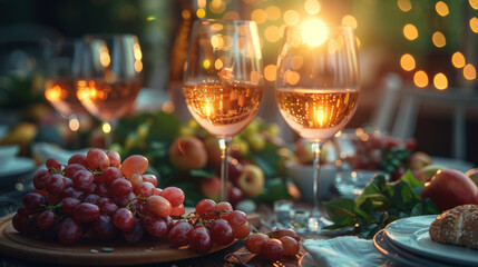 Dinner Dining Wine Cheers Party Concept.