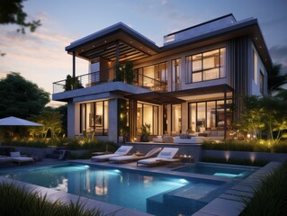Fototapeta premium A modern architectural masterpiece nestled within the bustling streets of a vibrant metropolis