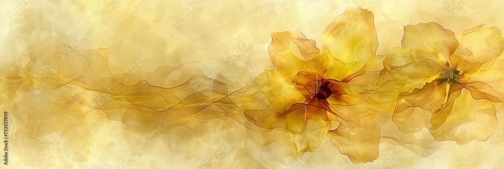 Poster lemon yellow geometric patterns abstract spring background evoking unfolding spring blooms