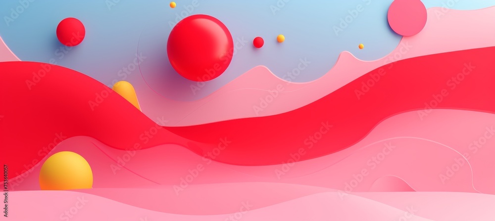Aufkleber colorful abstract artwork with basic shapes and objects for wallpaper or desktop background