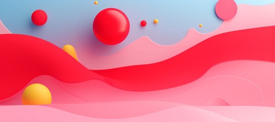 Colorful abstract artwork with basic shapes and objects for wallpaper or desktop background