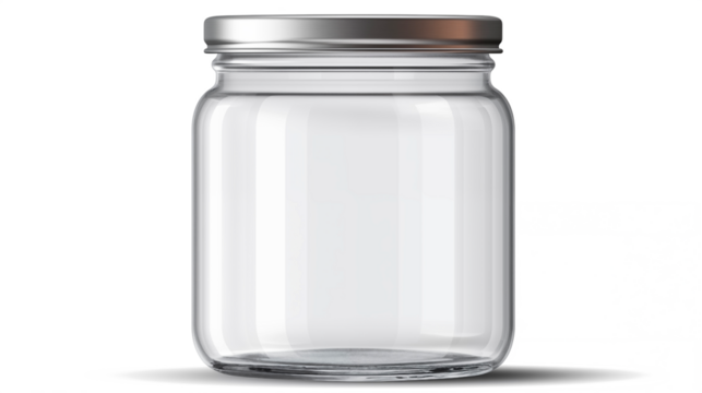 Jar with Metal Lid on Transparent Background (Aspect Ratio 16:9)