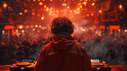 Fototapeta premium DJ in front of crowd