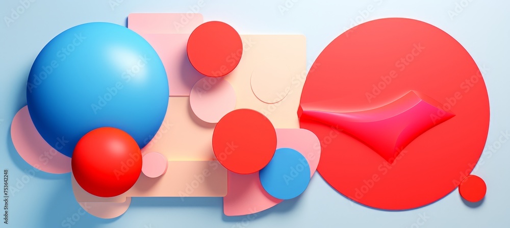 Poster vibrant abstract composition with basic shapes for colorful wallpaper or desktop background