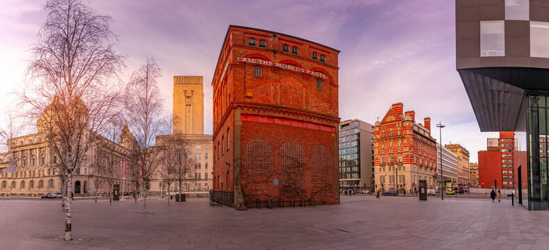 View of Mann Island Buildings, Liverpool City Centre, Liverpool, Merseyside, England