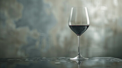 Revel in the artistry of an 8K HD photograph showcasing a wine glass against an elegant silver...
