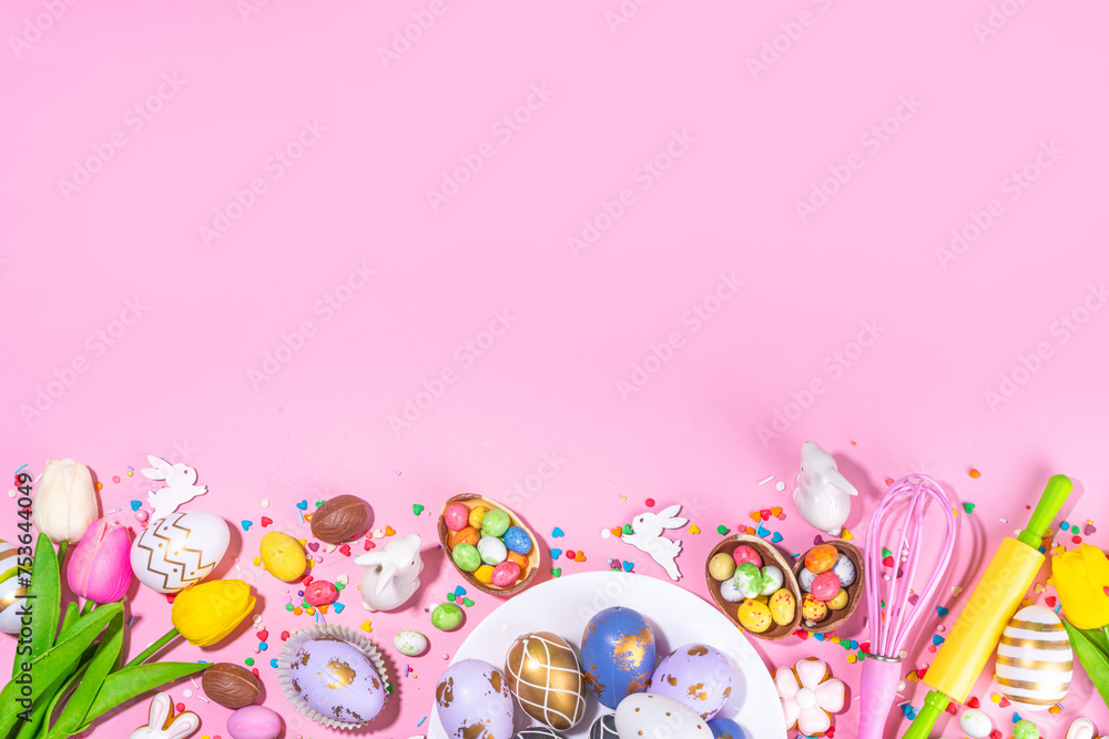 Wall mural High-colored Easter baking background