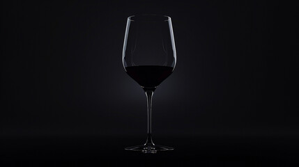Fototapeta premium Witness the allure of an intricately detailed 8K HD image capturing a wine glass against a pitch-black background, emphasizing its refined silhouette.