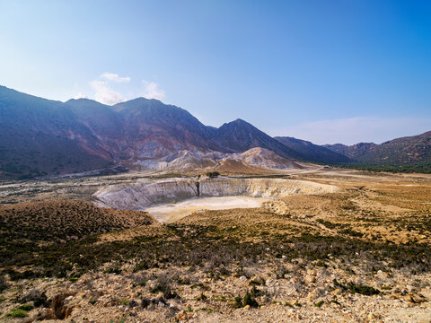 Stefanos Volcano Crater, elevated view, Nisyros Island, Dodecanese