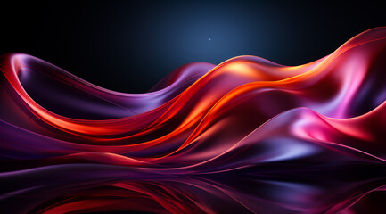 3d render of abstract background with flowing red and purple ribbons