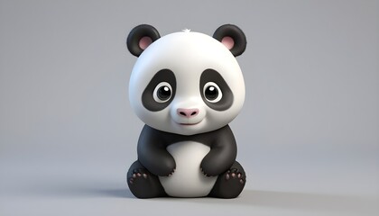 Small, cute, and smiling panda.