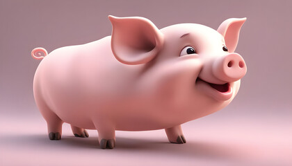 Cute and smiling piggy.