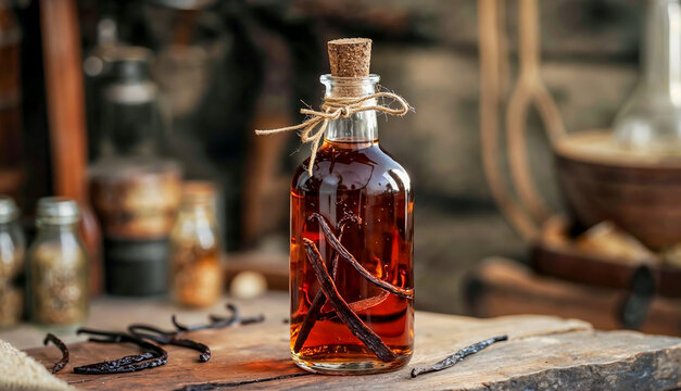 bouteille de rhum arrang&eacute; &agrave; la vanille, sans &eacute;tiquette