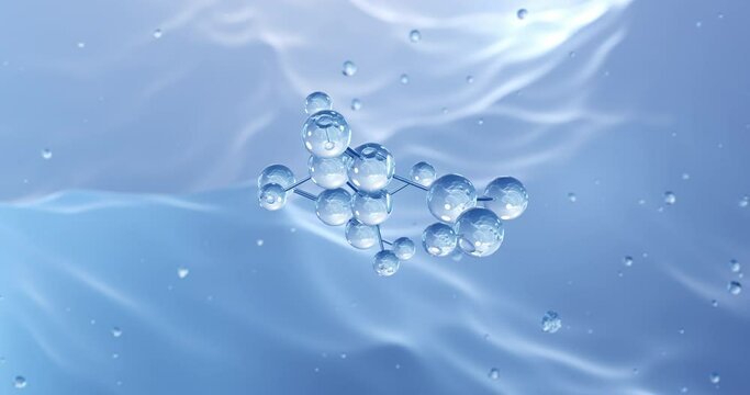 Alpha-ketoglutaric acid rotating molecular structure, 3d model of molecule, keto acid, looped video