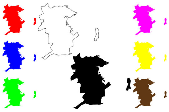Igarassu city (Federative Republic of Brazil, Pernambuco state) map vector illustration, scribble sketch Igarassu map