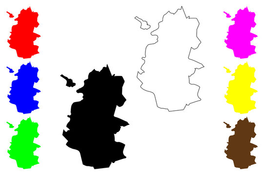 Itabira city (Federative Republic of Brazil, Minas Gerais state) map vector illustration, scribble sketch Itabira map
