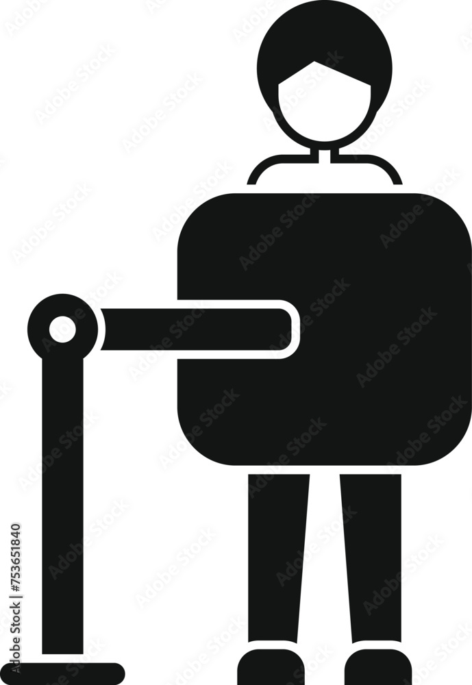Poster man examination person icon simple vector. operating client. thorax beam