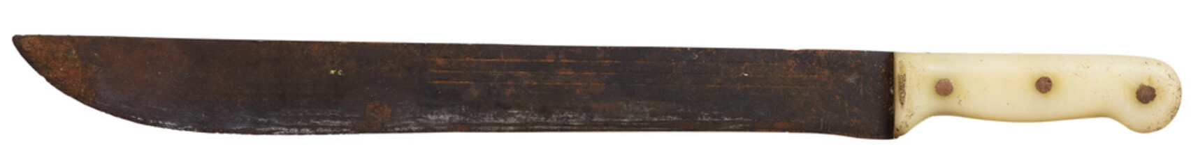 Machete used to cut bushes with an old and rusty appearance.