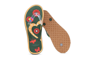 floral design womens eva flip-flop isolated 