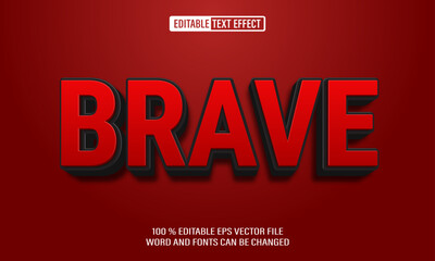 Editable 3d text style effect - Brave text effect Template	