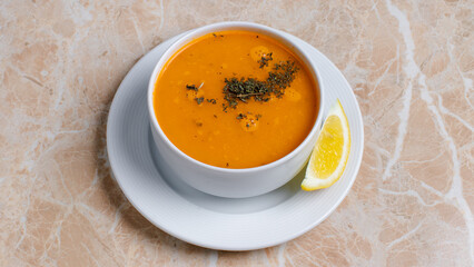 Lentil soup bowl